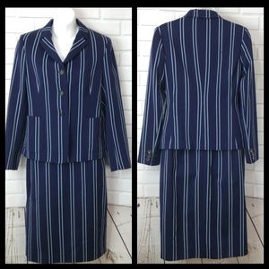 Burberry Suit Jacket Skirt Size 6 Wool Blend